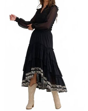 Talisman Sassy Midi Skirt - Black