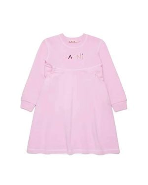 Marni Girls Baguette Logo Dress - Pink