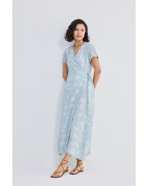 REISTOR Maxi Wrap Dress - Blue