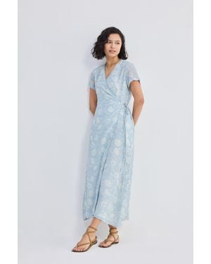 REISTOR Maxi Wrap Dress - Blue