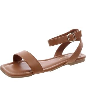 Sun & Stone Sun Stone Quebecc Ankle-Strap Flat Sandal Cognac Quebeccp - Brown