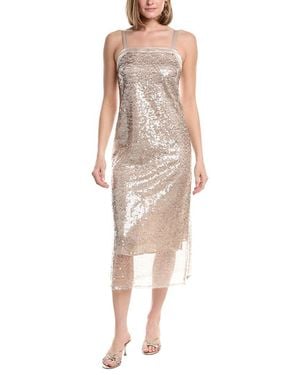 Peserico Silk-Blend Midi Dress - Pink