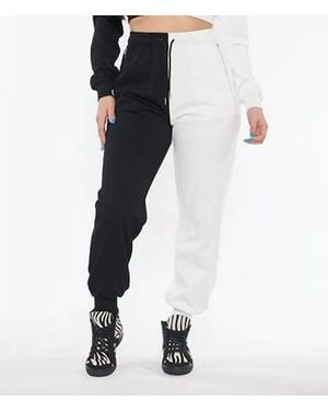 Circular Path Two Tone Sweatpants - Multicolor