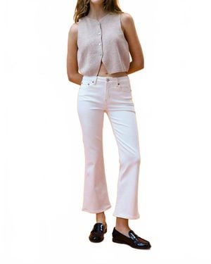 DAZE Runaway Crop Flare Jeans - White
