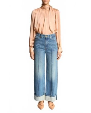 Ulla Johnson High Rise Wide Leg Genevieve Jean - Blue