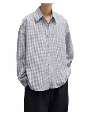 Cordera Oversized Vichy Shirt - Gray