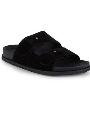 Vince Dune Suede Slides - Black