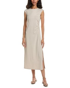 Theory Cap Sleeve Pleat Dress - Natural