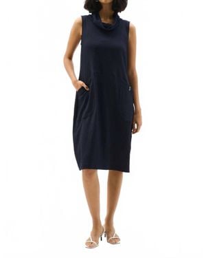 Joseph Ribkoff Cowl Neck Cocoon Dress - Blue