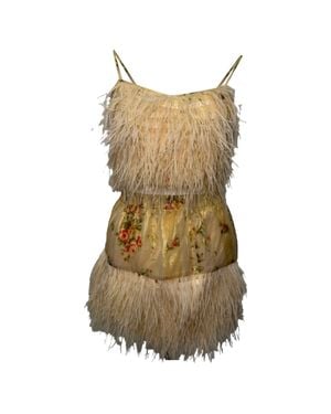 LoveShackFancy Cfeather-Trimmed Set - Green