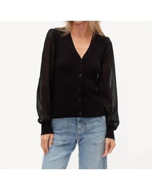 Six Fifty Celeste Mixed Media Top - Black