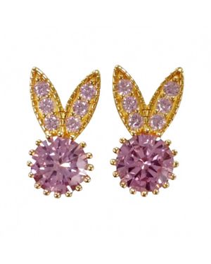 Allison Avery Bunny Studs - Purple