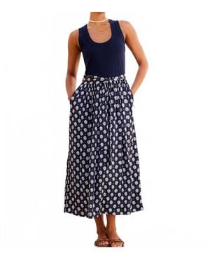 Fifteen Twenty Contrast Belted Midi Dress - Blue