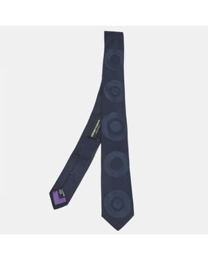 Emporio Armani Jacquard Silk Skinny Tie - Blue