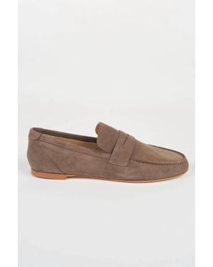 Jamie Haller Suede Penny Loafer - Brown