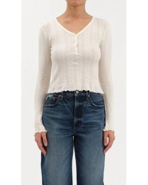 DAZE Bunny Pointelle Top - Blue