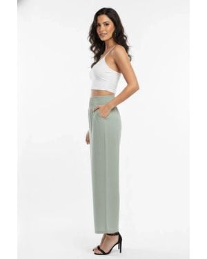 TRUEDAMES Lightweight High-Waisted Wide-Leg Lounge Pants - Green