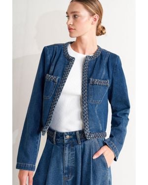 TRUEDAMES Heritage Twist Denim Jacket - Blue