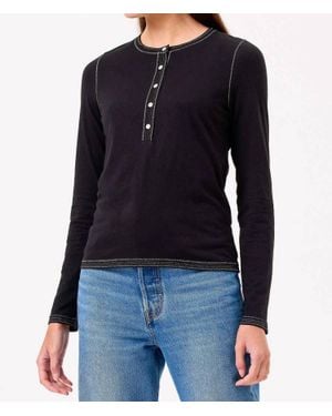 Goldie Celine Henley Top - Blue