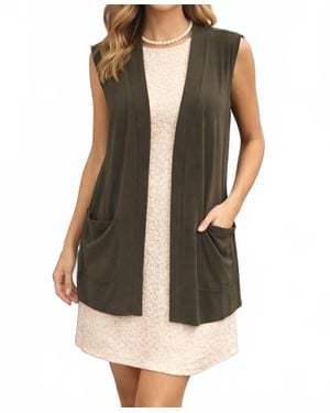 Sympli Flounce Gilet - Metallic