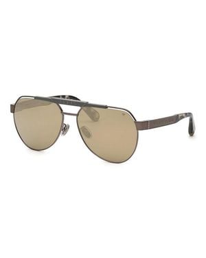 Philipp Plein Sunglasses Aviator Full Rim, Frame And Lens Spp073M08Mg - Metallic