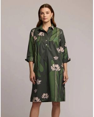 Hinson Wu Charlotte Quarter Sleeve Poppy Print Dress - Green