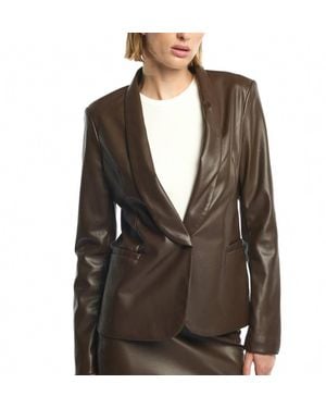 LBLC The Label Toby Faux Leather Blazer - Black