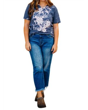 Southern Bliss Fireside And Friends Bomba V-Neck Tee - Blue