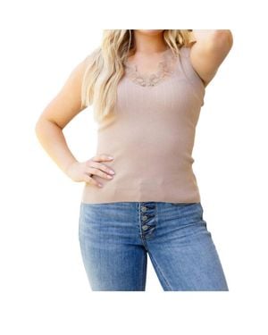Bibi I Can Love You Better Lace Tank Top - Blue