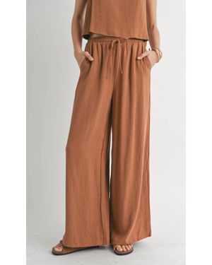 Sadie & Sage Sugarloaf Linen Pants - Brown