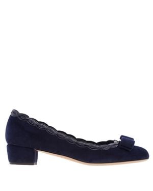 Ferragamo Ferragamo Vara Bow Suede Pumps, Size 7 C - Blue