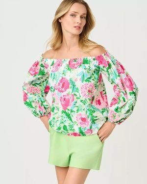 Lilly Pulitzer Siloe Off-The-Shoulder Top - Green