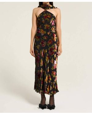 RIXO London Hayley Halter Maxi Dress - Black