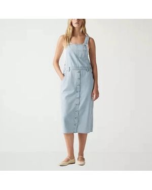 Levi's Tico Sweater Dress Light Denim Cotton Button Front Pall549 - Blue
