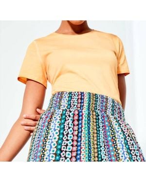 NIC+ZOE Short Sleeve Shirt Tail Crew Tee - Blue