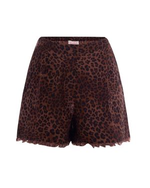MC2 Saint Barth Shorts Amani Linen Leopard - Red