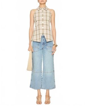 Veronica Beard Orlinda Plaid Vest - Blue