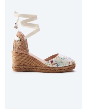 VISCATA Sagaro Canvas Espadrille Wedges - White