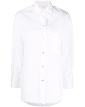 Vince Oversized Relaxed Fit Long-Sleeve Cotton Shirt - White