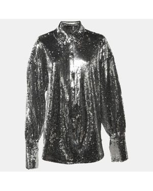 David Koma Sequinned Oversized Shirt - Black