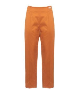 Marni Side Zip Cotton Pants - Orange