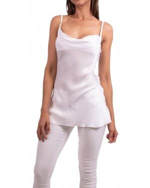 Gigi Moda Carlotta Satin Sleeveless Top - White