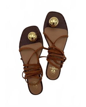 Brother Vellies Globe Flat Sandal - Brown