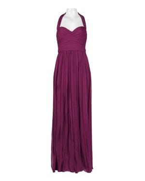 Monique Lhuillier Halter Ruched Bridesmaid Dress - Purple