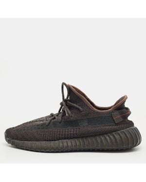 Yeezy Knit Fabric Boost 350 V2 Lace Up Sneakers - Black