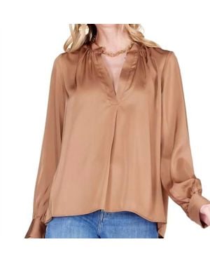 J joy Coco V-Neck Top - Brown