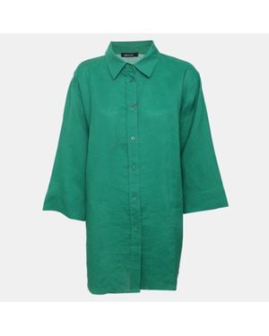 Elena Miro Ramie 3/4 Sleeve Shirt - Green