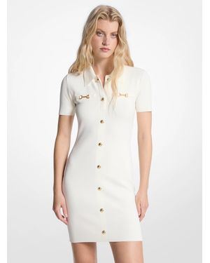 Michael Kors Outlet Viscose Blend Mini Dress - White