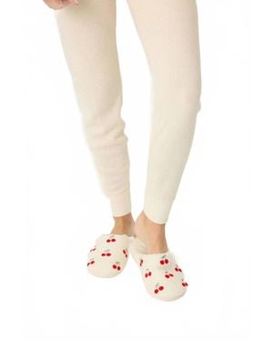 Pj Salvage Cherry Fun Slippers - White