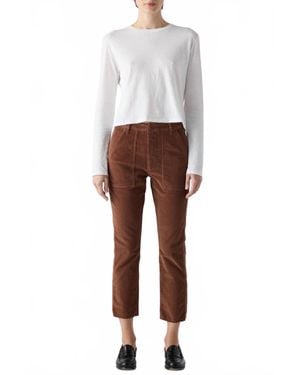 AMO Corduroy Easy Army Trouser - White